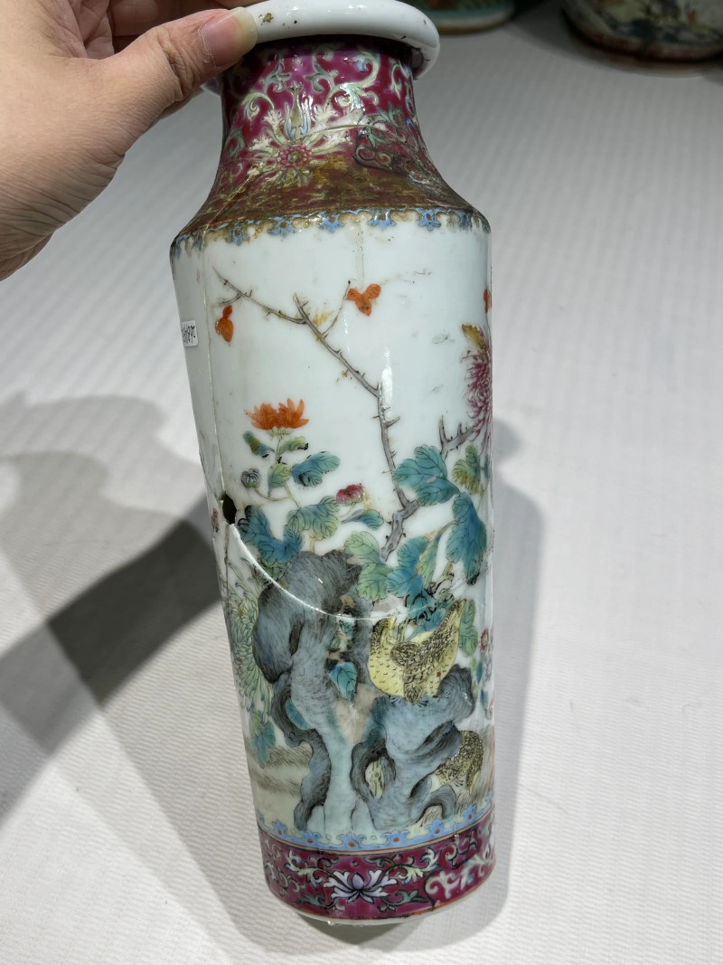 清代 粉彩花鸟纹瓶一组二十一件 - 图63