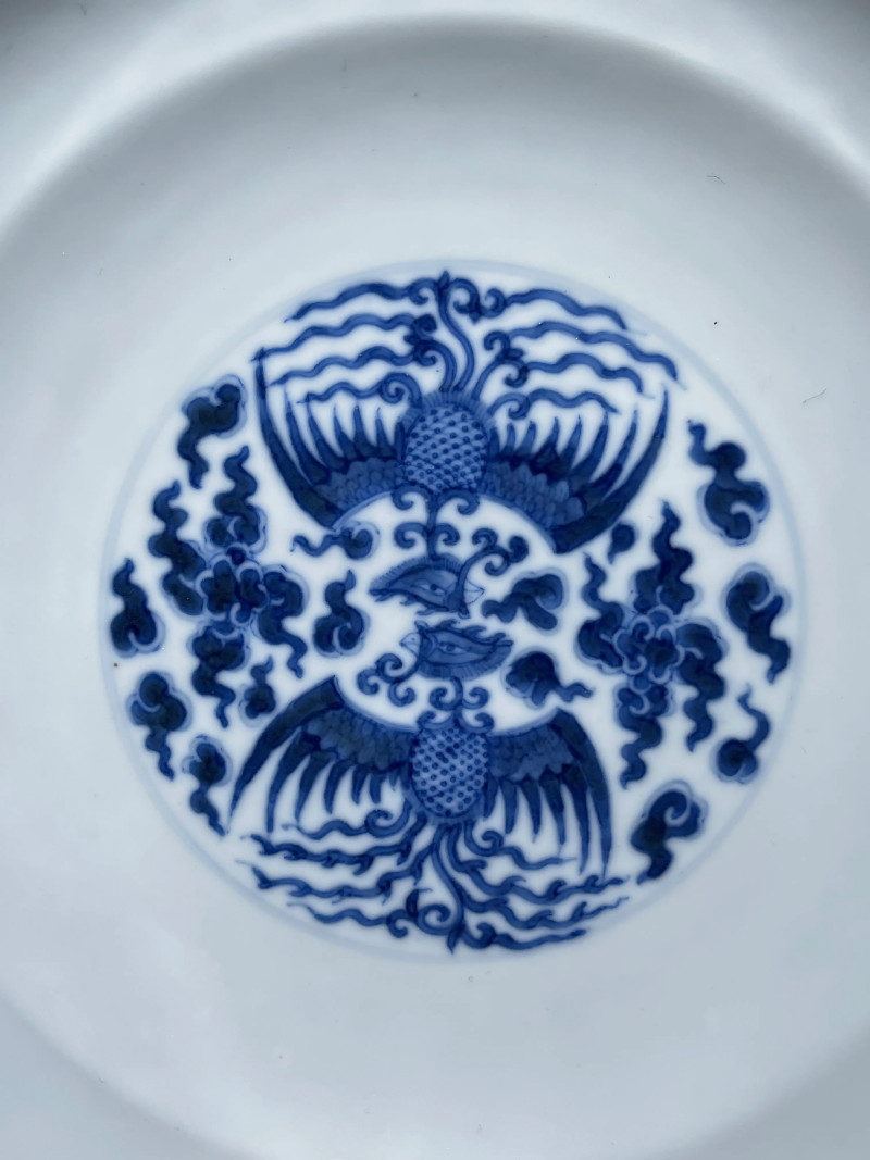 清光绪 青花对头凤纹盖锅 - 图6