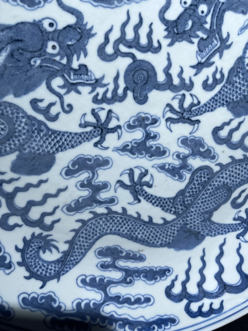 清光绪 青花龙纹大盘 - 图4