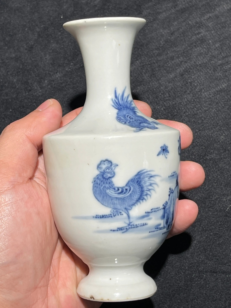 清乾隆 青花大吉图瓶 - 图3