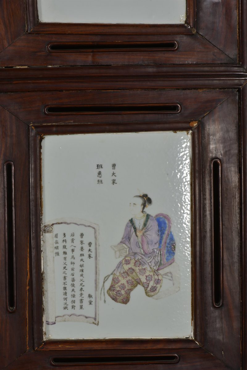 清咸丰 粉彩无双谱屏风 - 图9