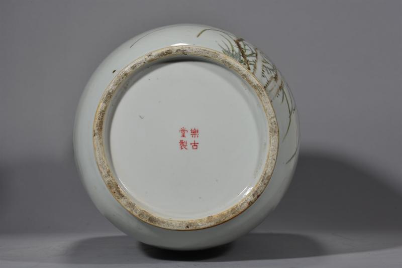 清道光 乐古堂花鸟棒槌瓶 - 图5