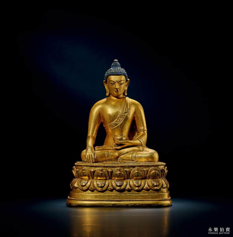 18世纪 （蒙古扎纳巴扎尔风格）铜鎏金释迦牟尼