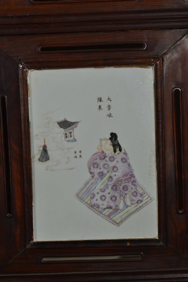 清咸丰 粉彩无双谱屏风 - 图11