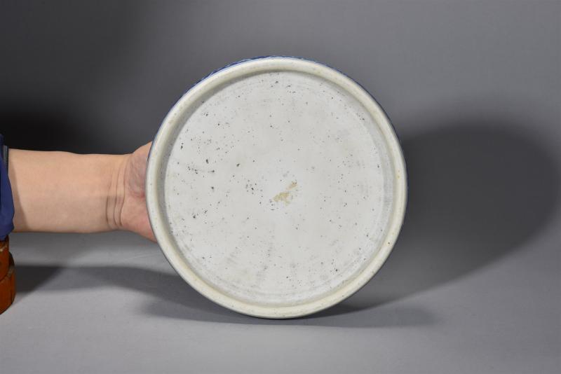 清康熙 青花锦地纹瓷砚 - 图3