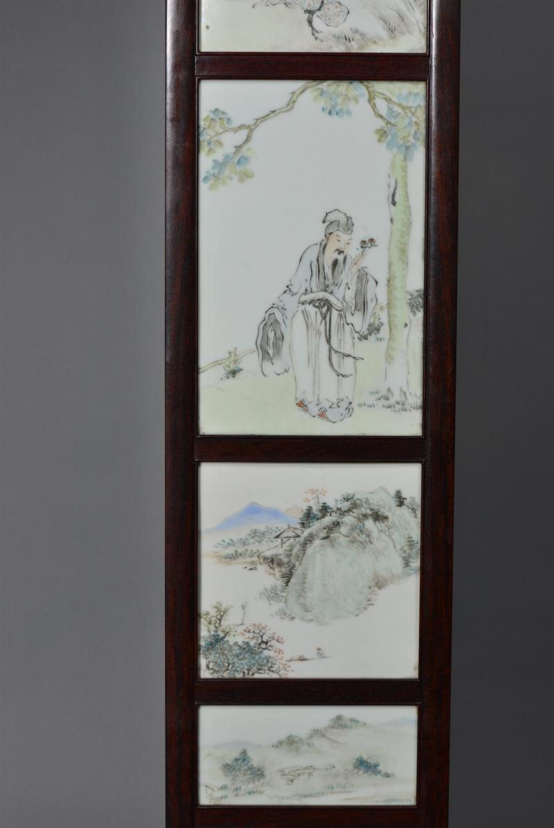 清光绪 任焕章浅绛彩山水人物花鸟八条屏 - 图4