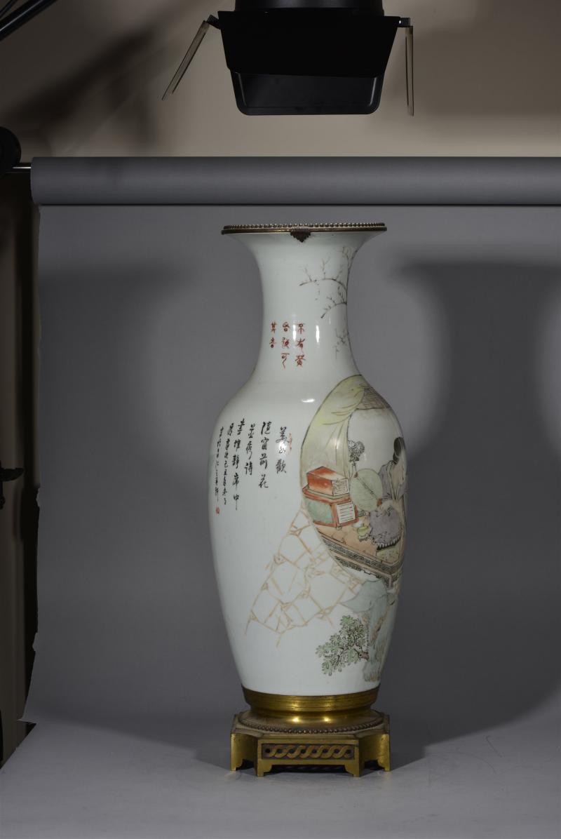 清光绪 浅绛彩300 件仕女大瓶 - 图3