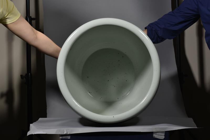 清中期 五彩开窗花鸟鱼意图大缸 - 图7