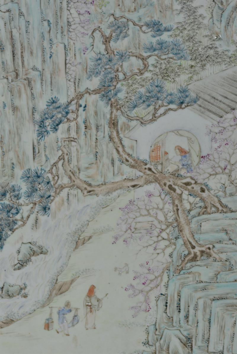 清光绪 余焕文浅绛彩「四季山水图」四条屏 - 图7