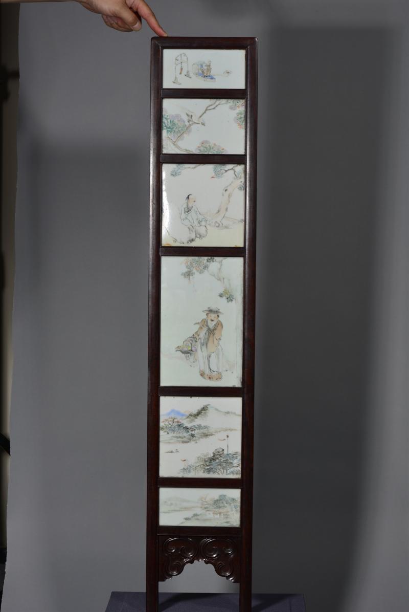清光绪 任焕章浅绛彩山水人物花鸟八条屏 - 图6