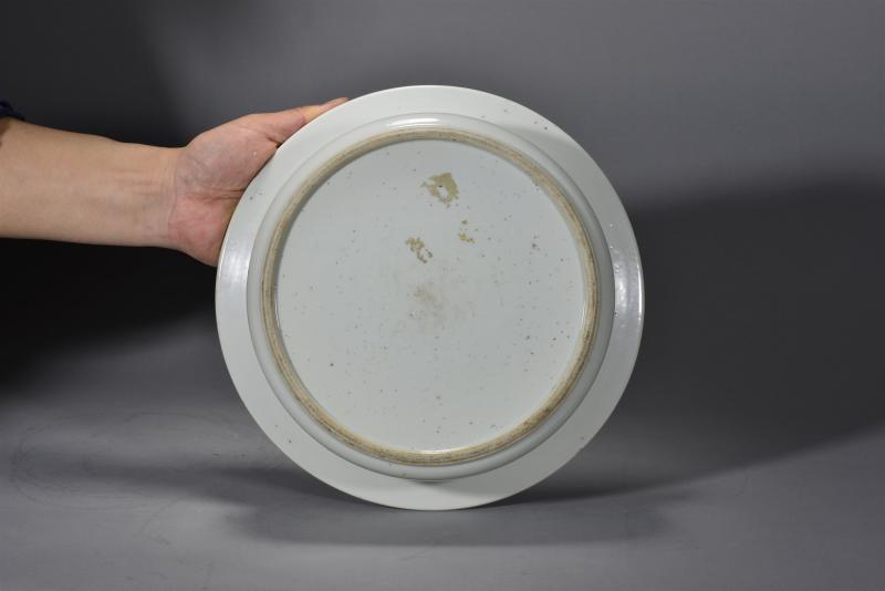 清雍正 青花双龙戏珠纹折沿洗 - 图3