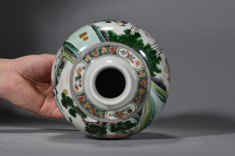 清光绪 五彩竹林七贤图嘟噜瓶 - 图7
