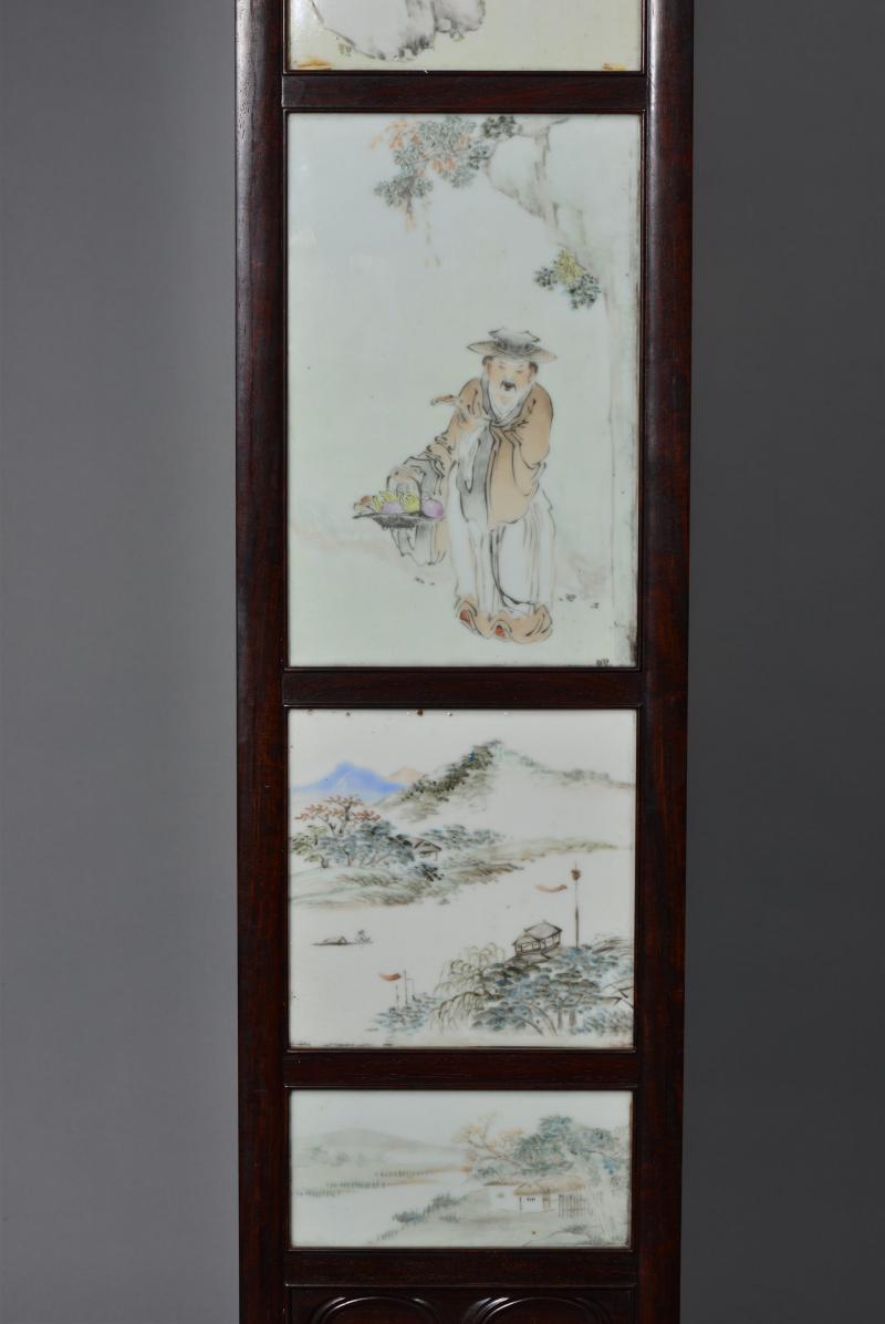 清光绪 任焕章浅绛彩山水人物花鸟八条屏 - 图8