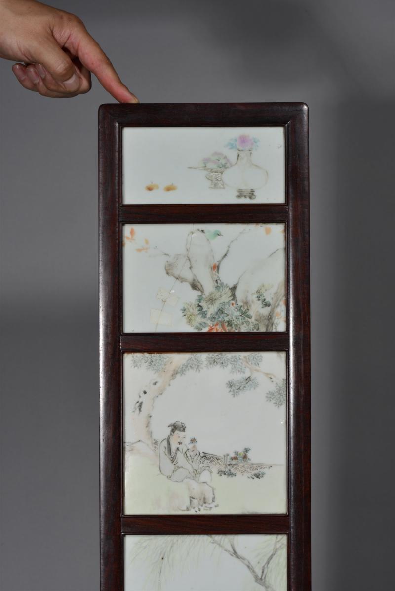 清光绪 任焕章浅绛彩山水人物花鸟八条屏 - 图10