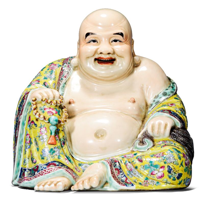 民国 粉彩弥勒佛造像
