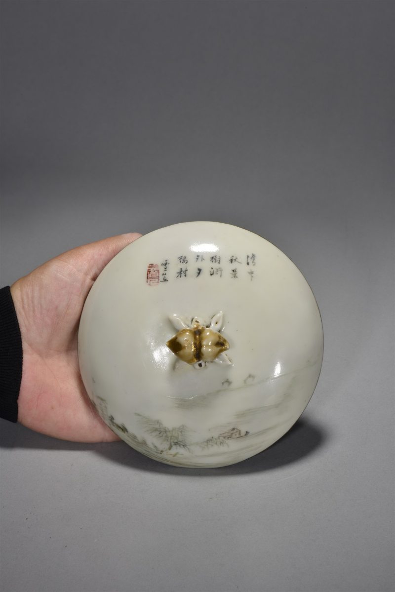 清光绪 程门浅绛彩山水暖锅 - 图6