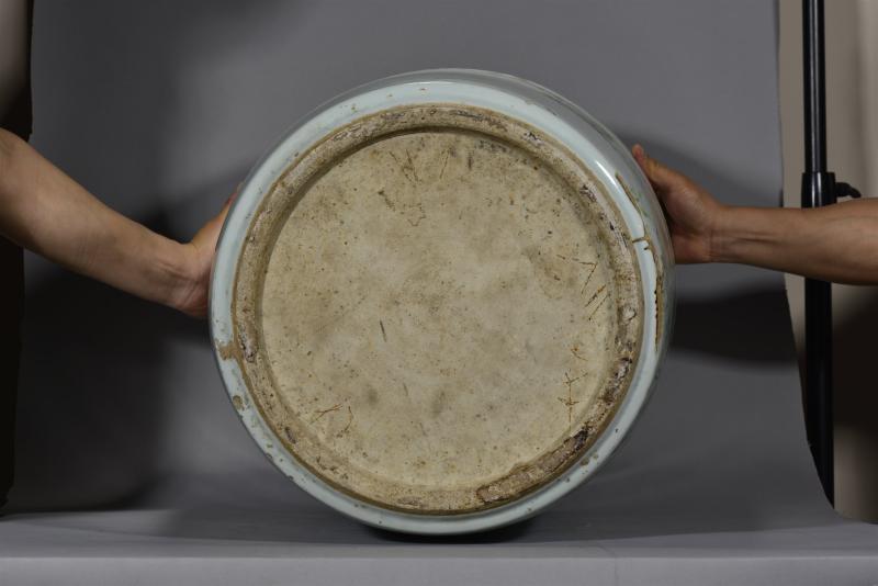 清光绪 金品卿风格浅绛彩紫藤鸣禽图画缸 - 图5