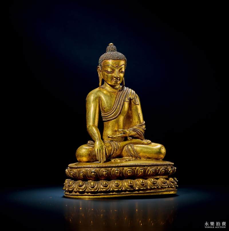 15-16世纪 （西藏）铜鎏金释迦牟尼坐像