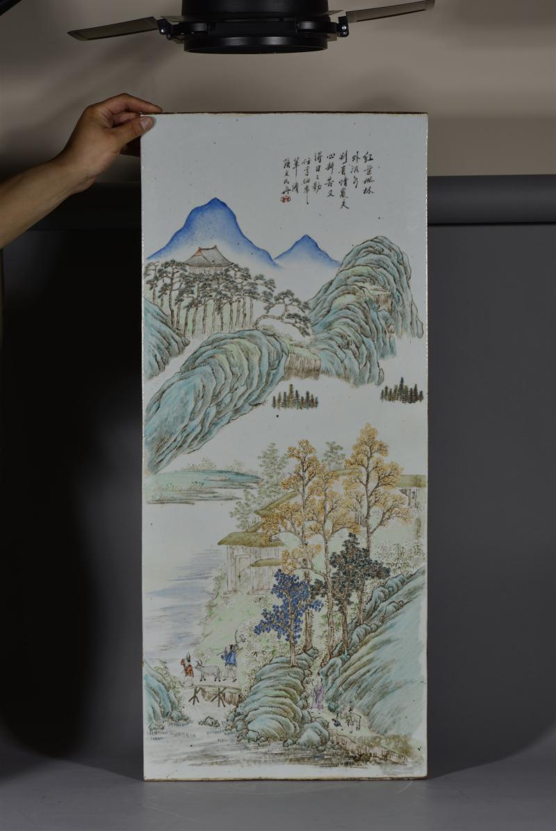 清光绪 余焕文浅绛彩「四季山水图」四条屏 - 图14