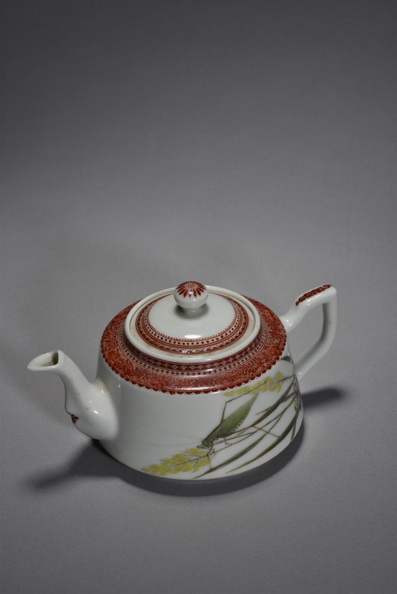民国 李明亮粉彩花鸟壶 - 图6