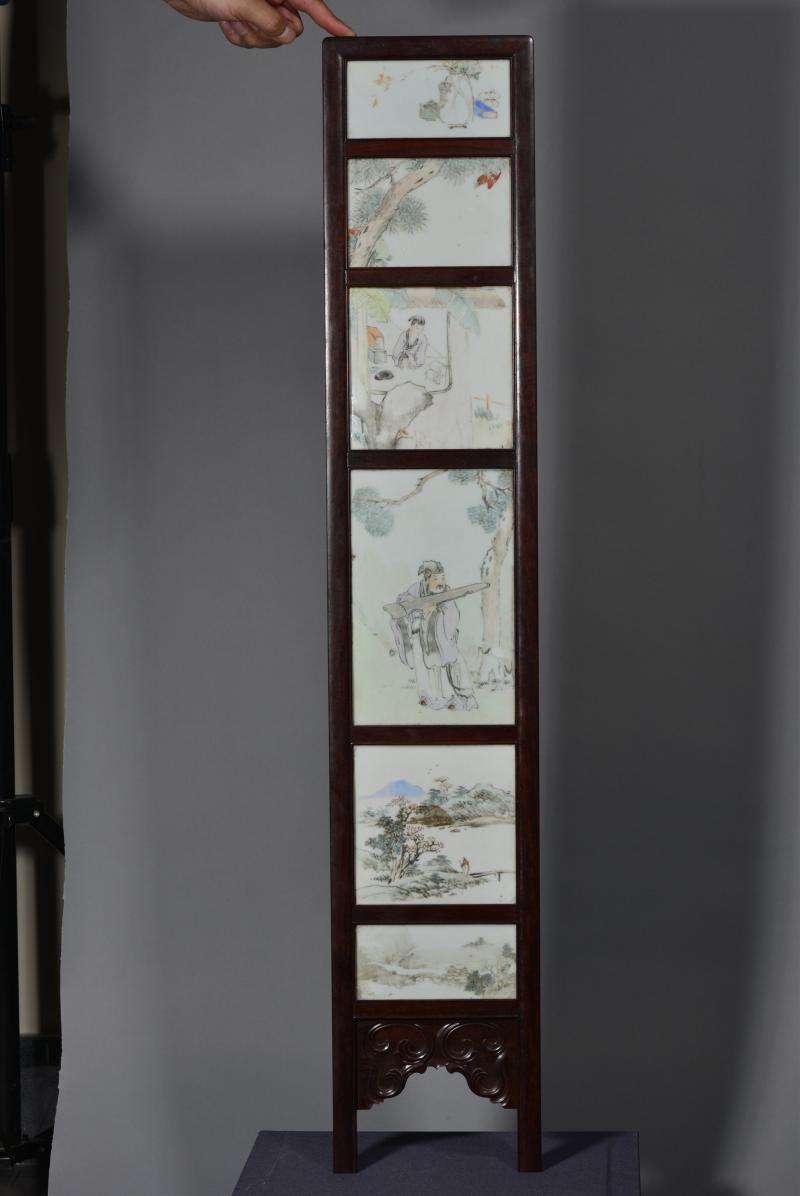 清光绪 任焕章浅绛彩山水人物花鸟八条屏 - 图18