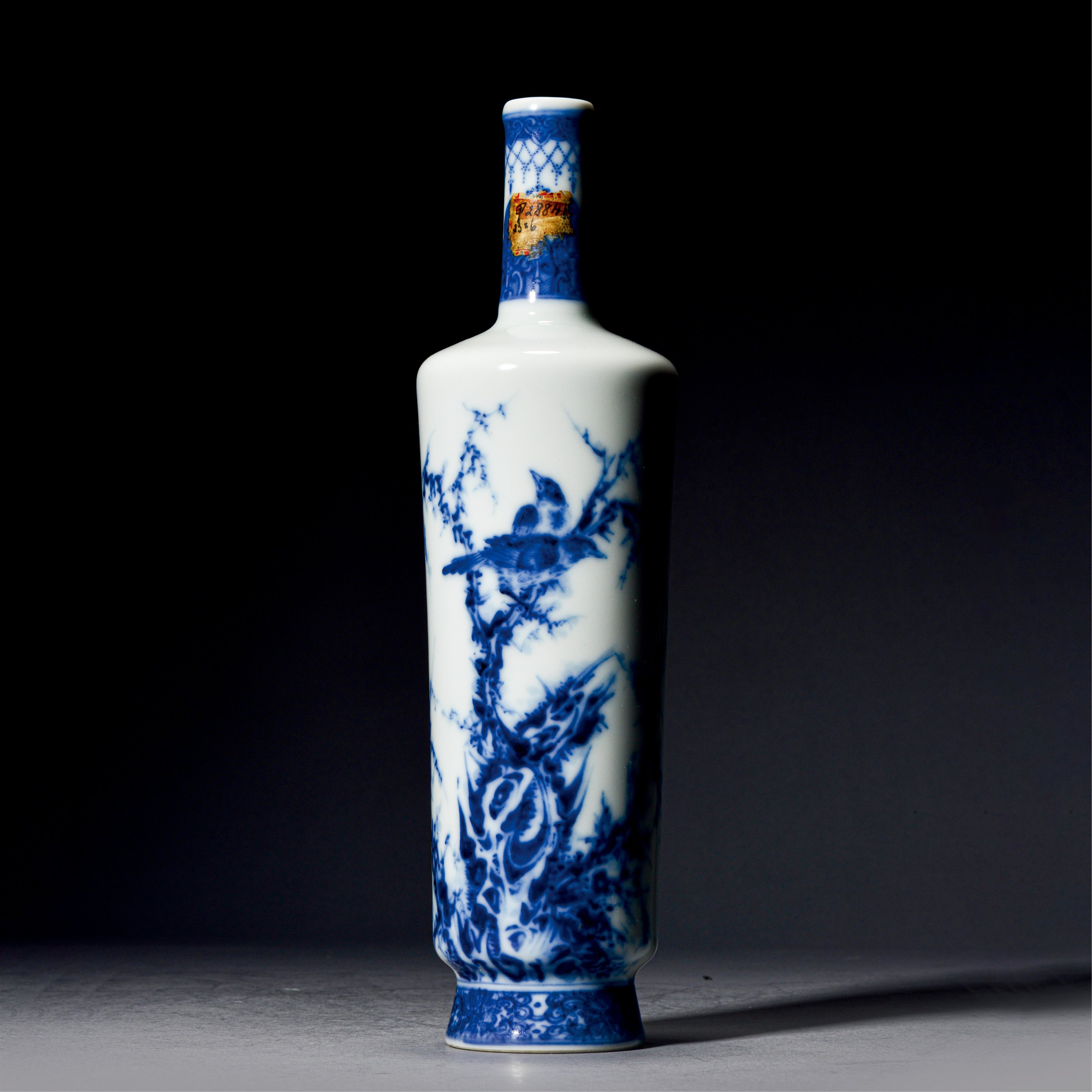 民国王步风格青花花鸟棒槌瓶-多宝古瓷宝典