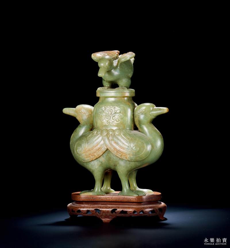 清 黄玉鸭尊
