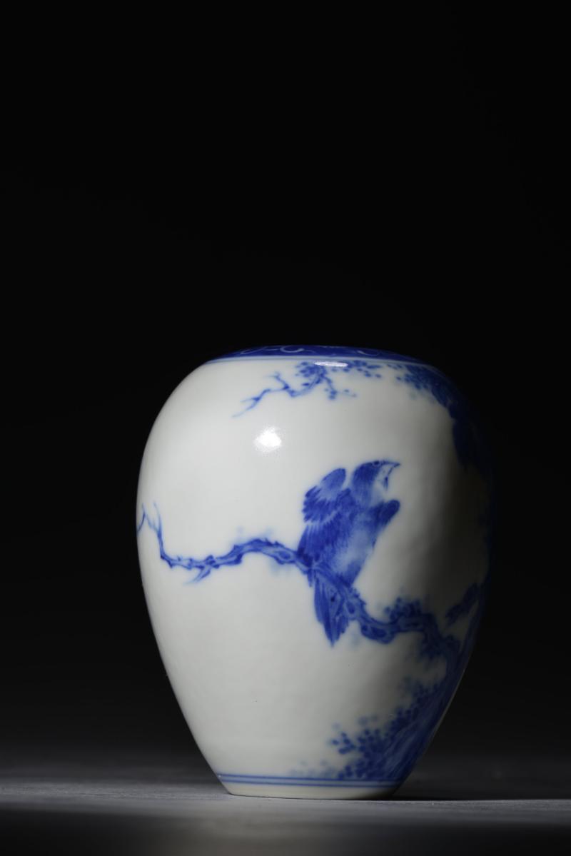 清光绪 青花花鸟纹水盂 - 图7