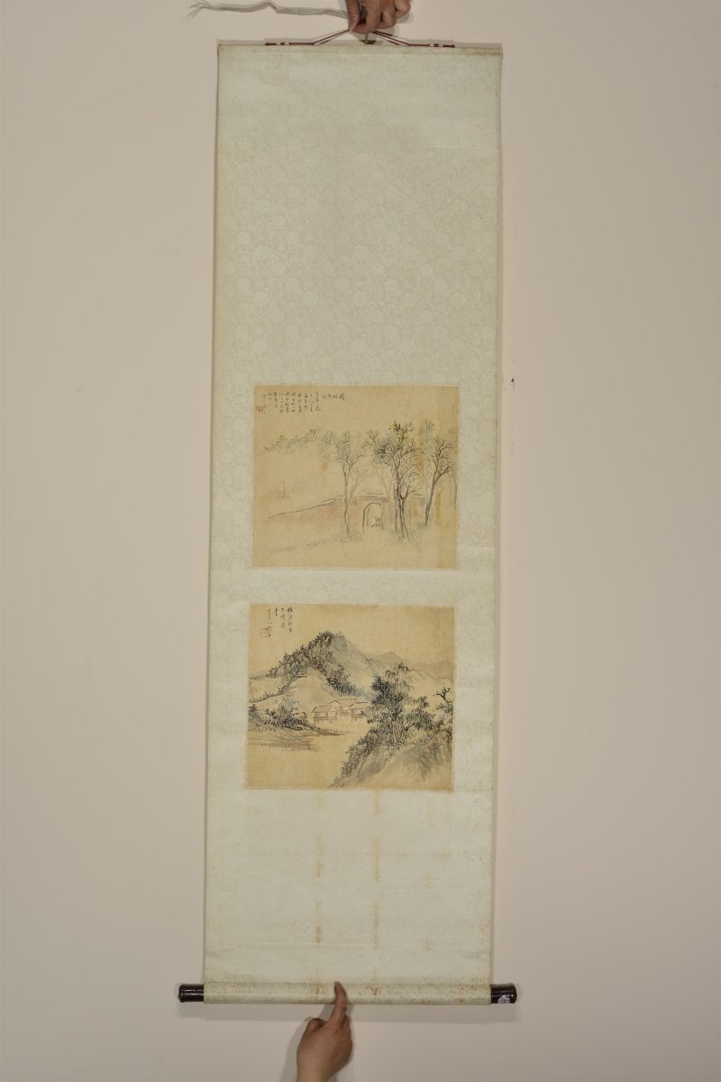 清光绪 程门山水小品二幅 - 图3