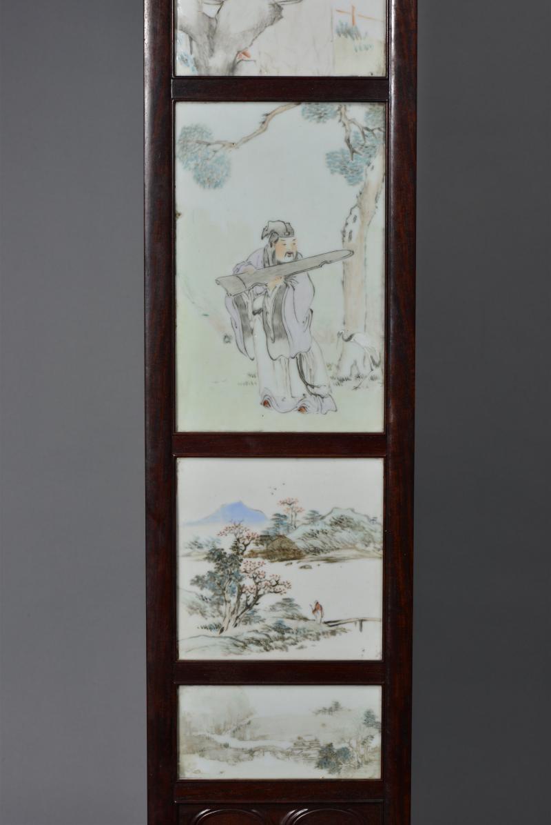 清光绪 任焕章浅绛彩山水人物花鸟八条屏 - 图20