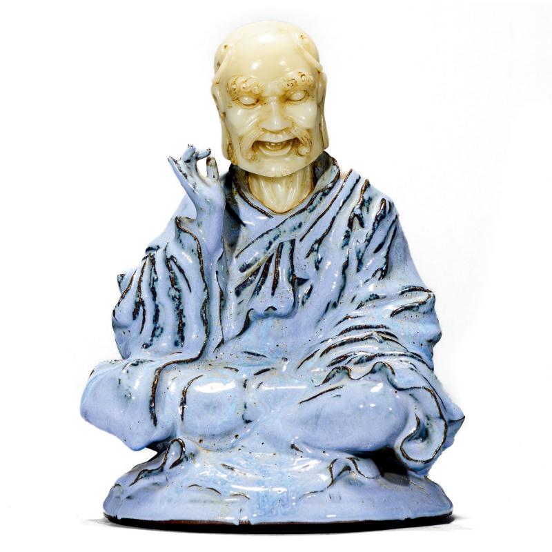 清早期 宜钧釉罗汉像