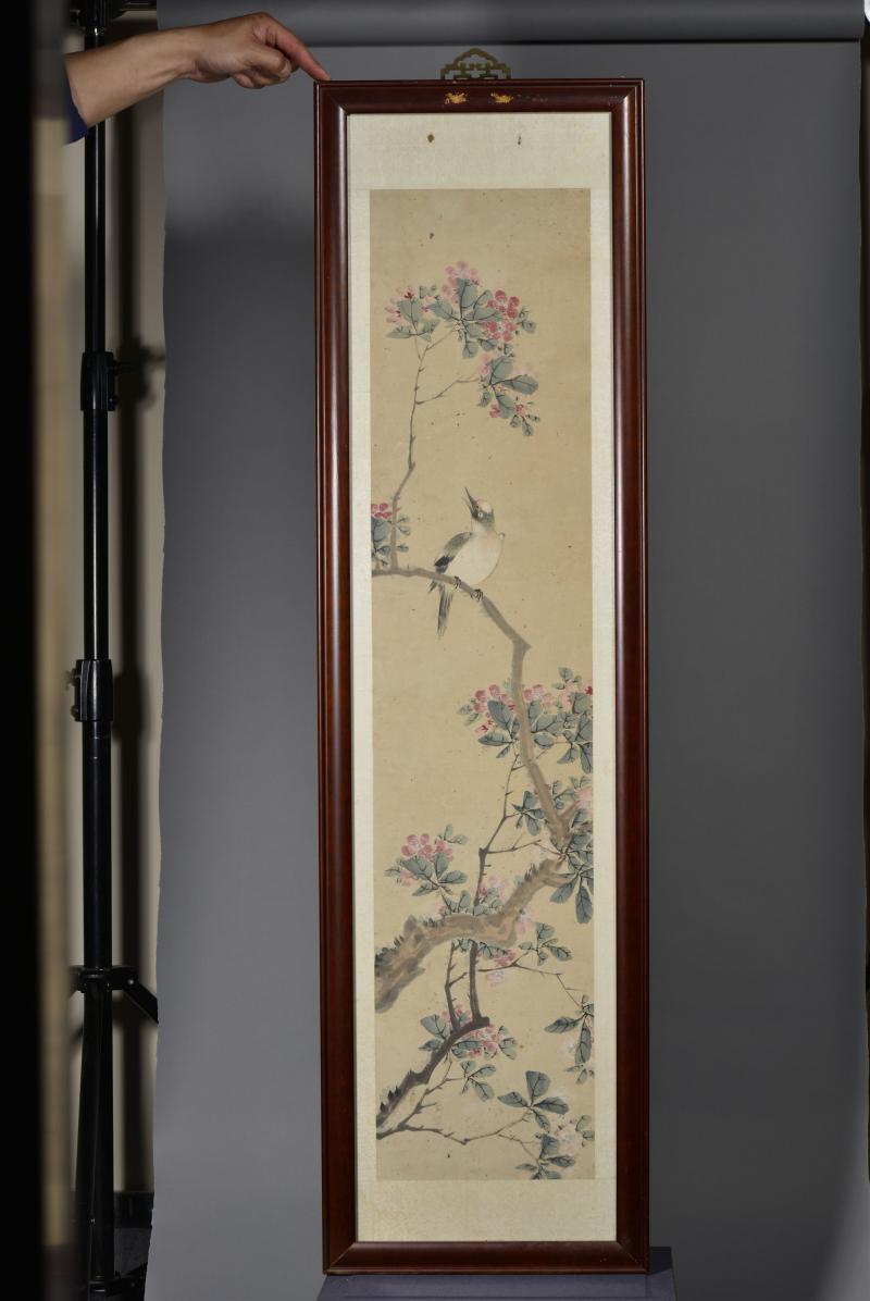 清光绪 胡经生花鸟纸本四条屏 - 图2