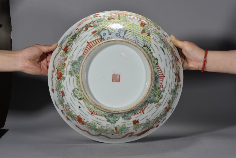 近现代 粉彩百子闹龙灯大碗 - 图6
