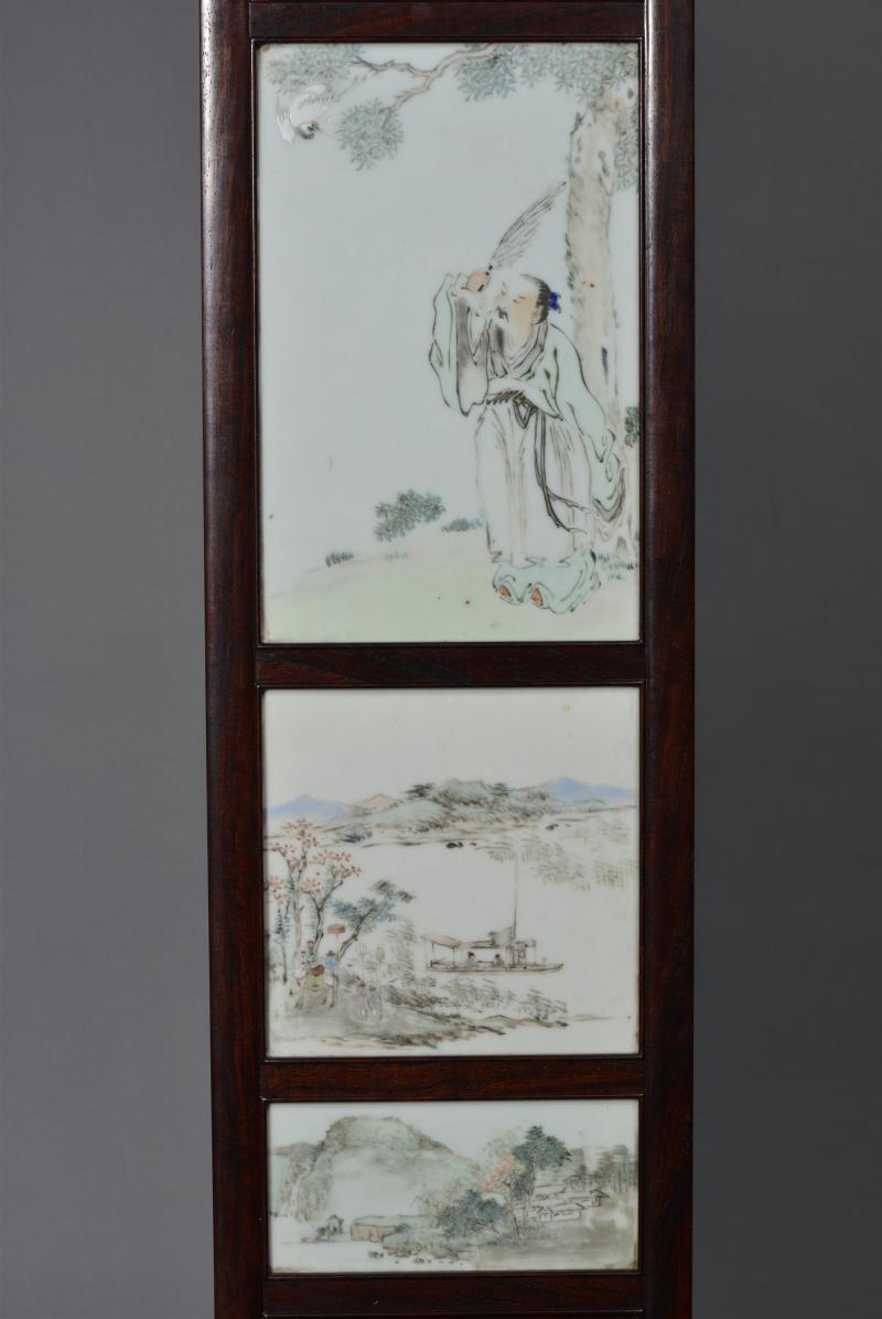 清光绪 任焕章浅绛彩山水人物花鸟八条屏 - 图23