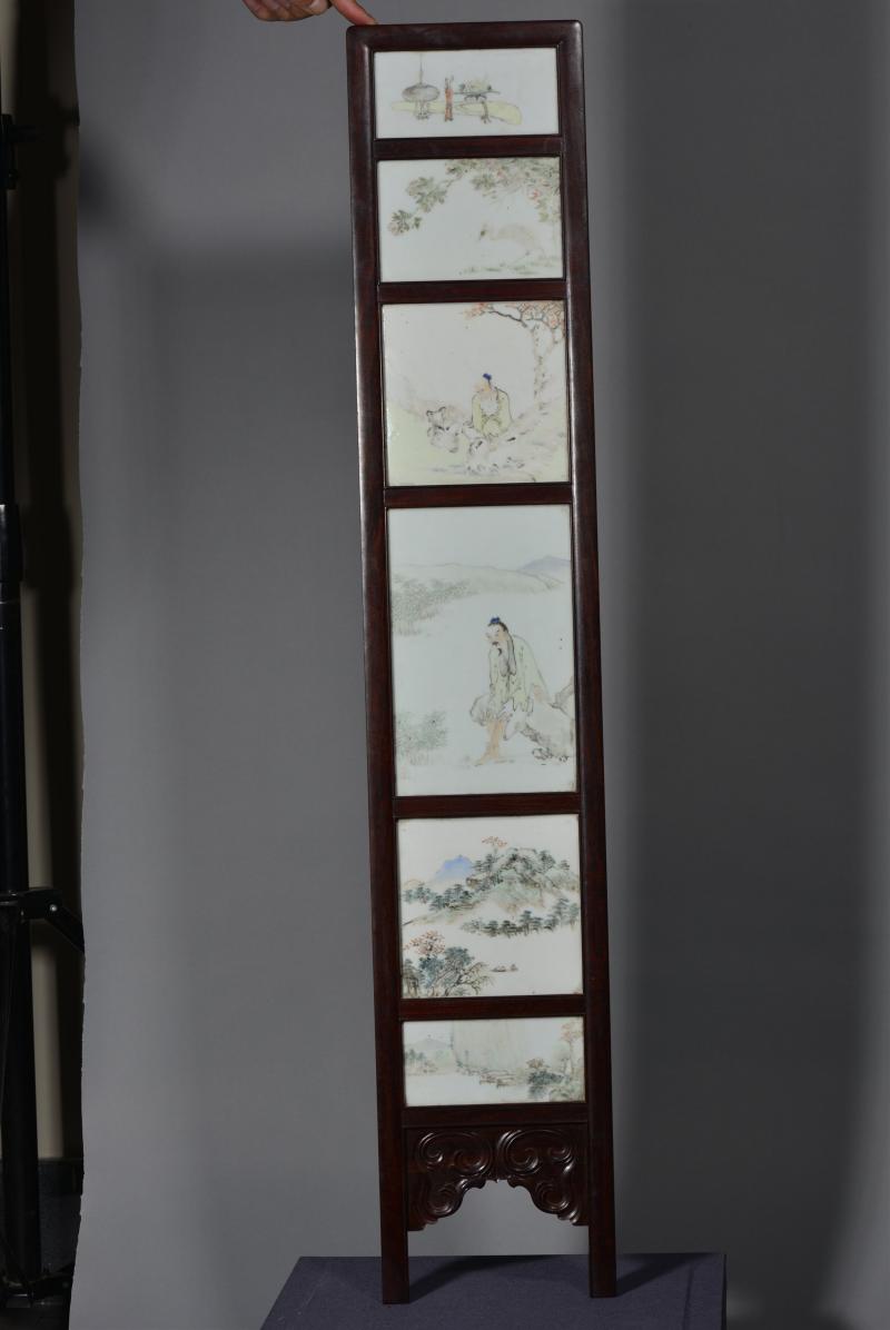 清光绪 任焕章浅绛彩山水人物花鸟八条屏 - 图24