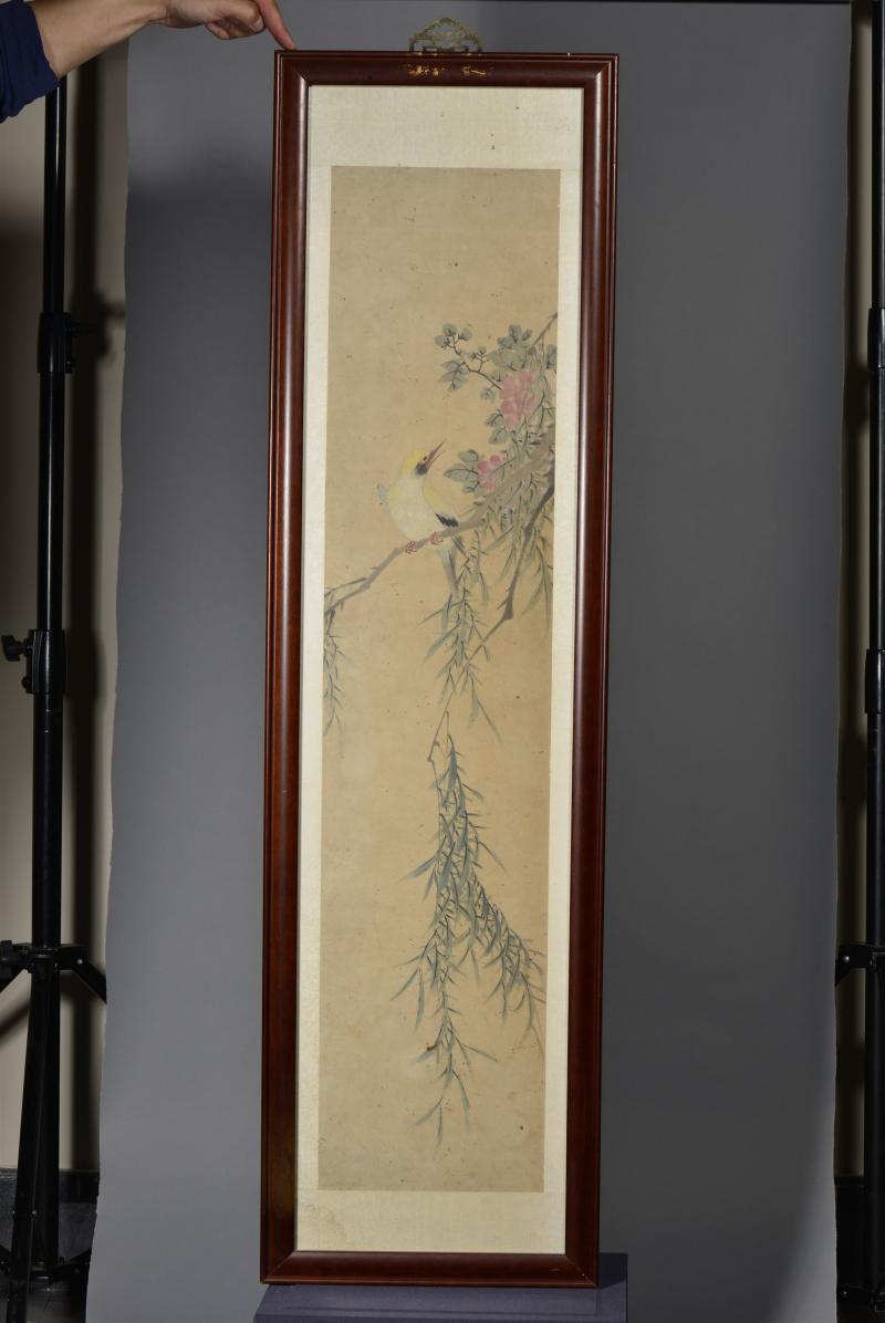 清光绪 胡经生花鸟纸本四条屏 - 图5