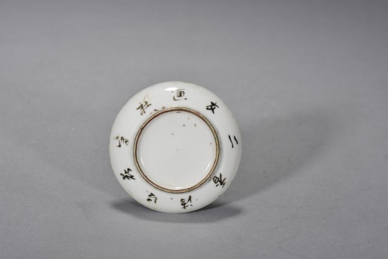 清同治 金品卿墨彩文房印泥盒 - 图4