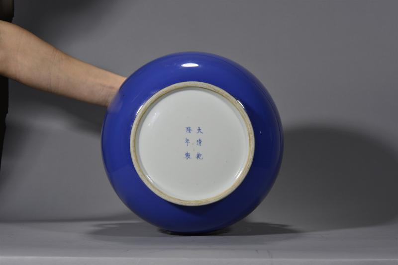 清晚期 天青釉龙耳尊 - 图6