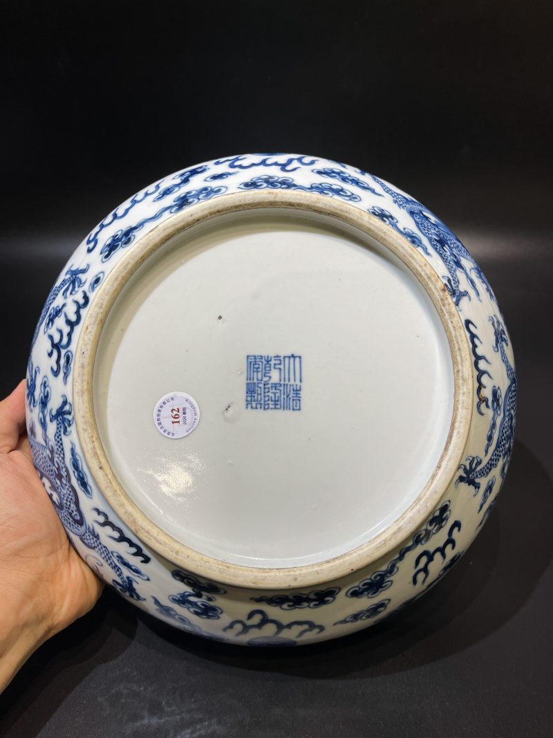 清晚期 青花云龙戏珠纹捧盒 - 图12