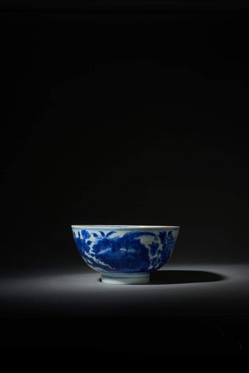 清康熙 青花锦鸡牡丹纹大碗 - 图2