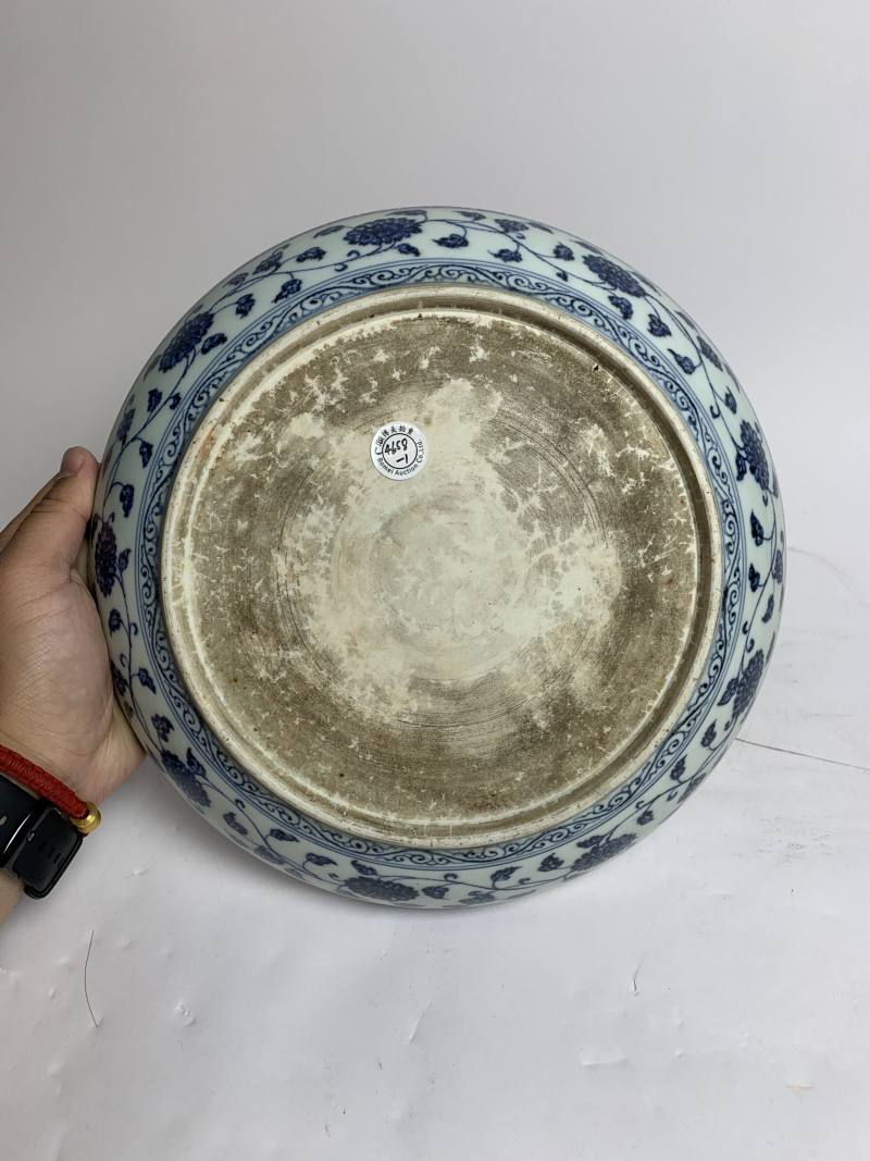 明 青花缠枝蕃莲纹盘 - 图10