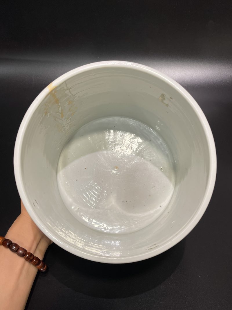 清康熙 青花雉鸡牡丹纹笔筒 - 图9