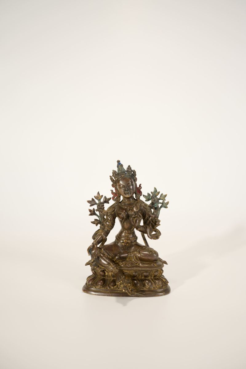 Lot928 清乾隆 铜绿度母像 - 图2