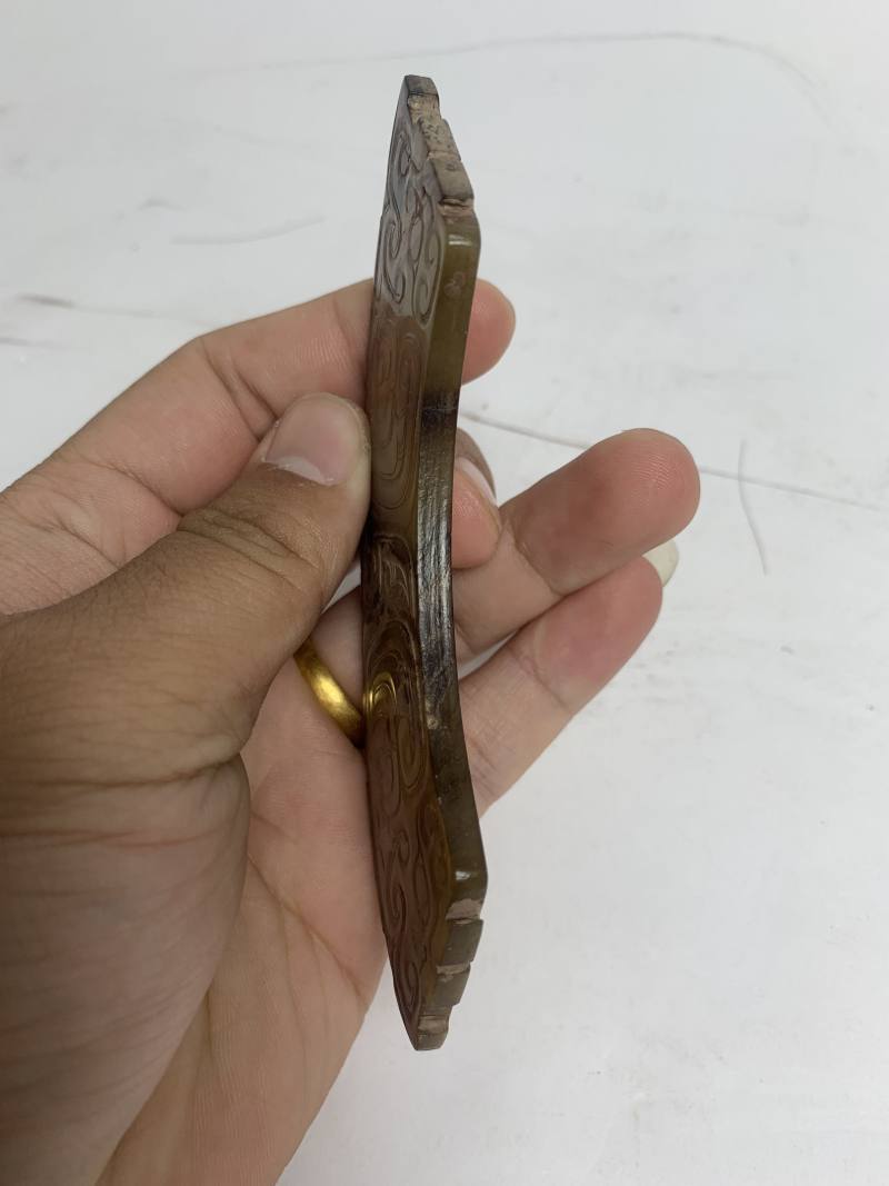 明 青玉龙纹璜 - 图9