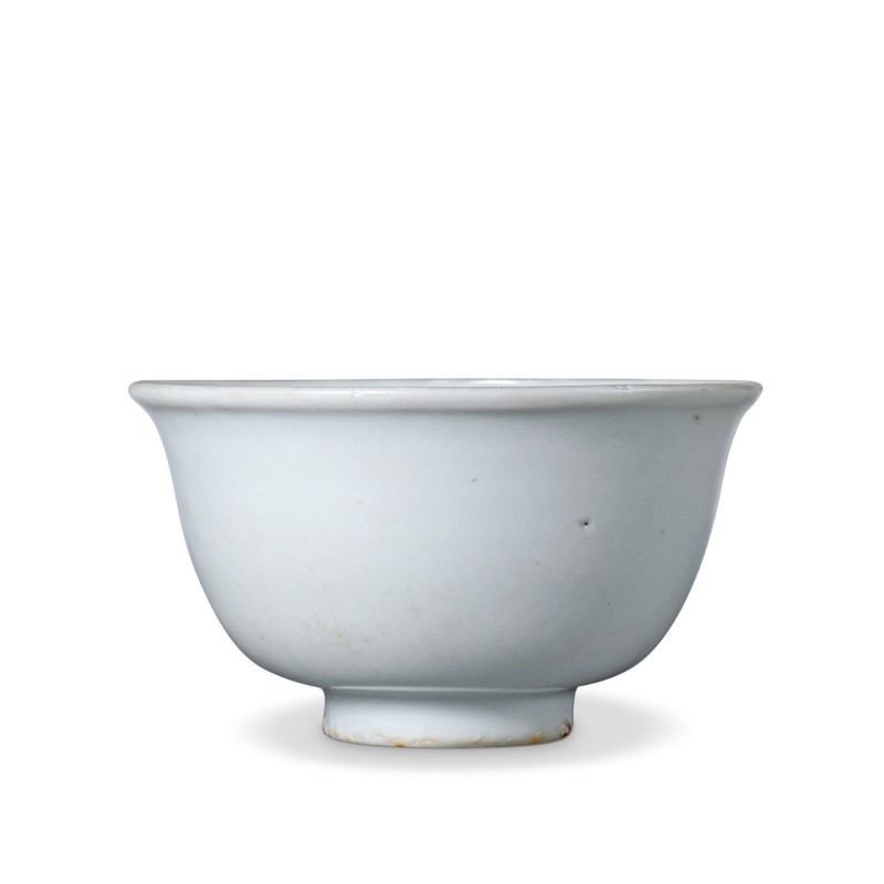 明早期 白釉茶圆