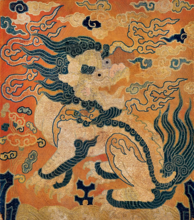 明 纳纱二品狮子纹补