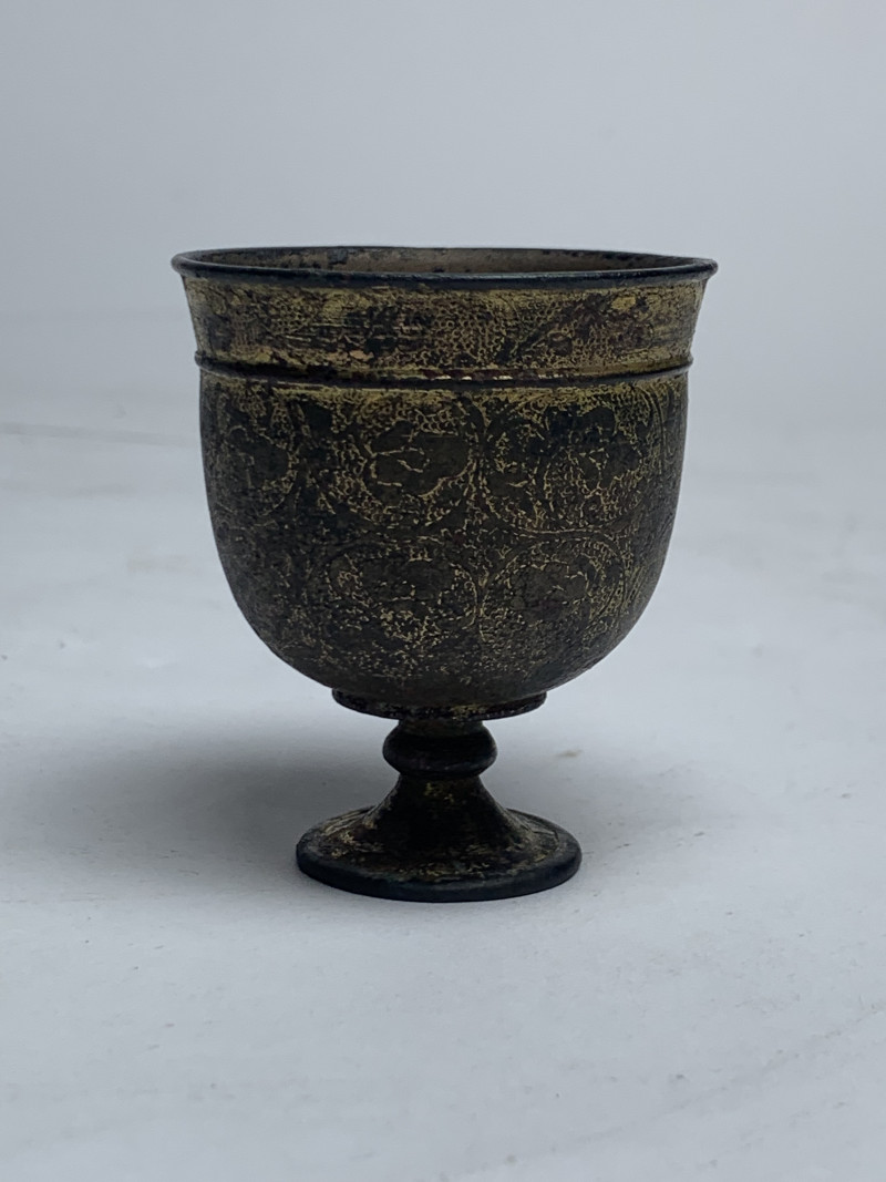 明 铜鎏金唐草纹高足杯 - 图2