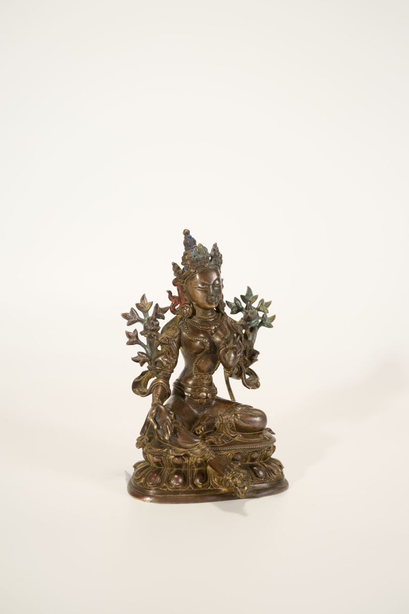Lot928 清乾隆 铜绿度母像 - 图3