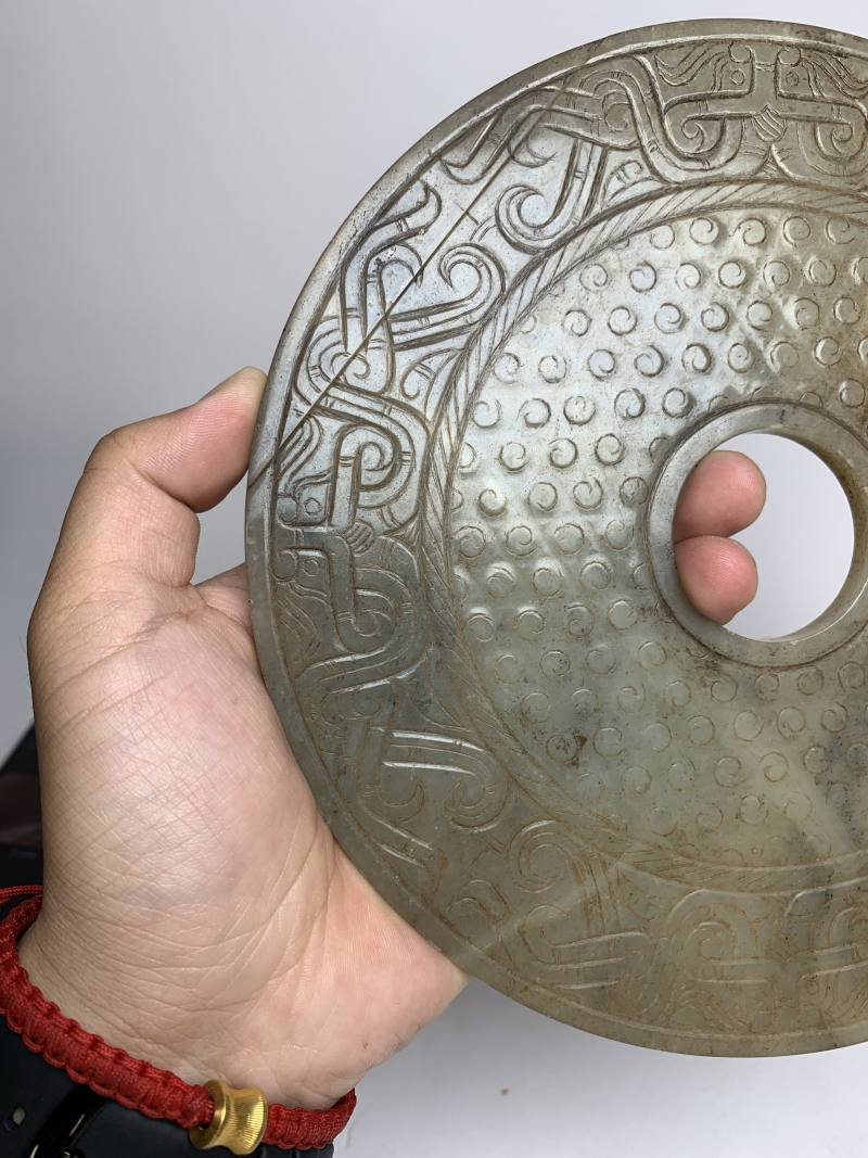 明 青玉兽面纹壁 - 图7