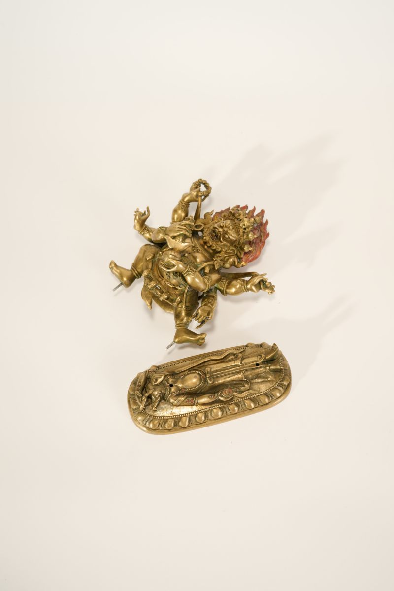 Lot930 清乾隆 铜鎏金大黑天像 - 图11